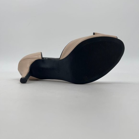 Kelly & Katie Cream & Black Stiletto Heels | Bow Accent - Picture 5 of 8